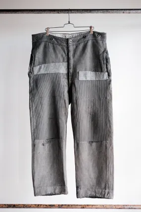 [~ 40's] French vintage cotton piqué Pantalon patchwork