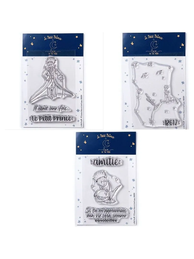 7 Tampons transparents Le Petit Prince et messages + Astéroïd + Renard - N/A
