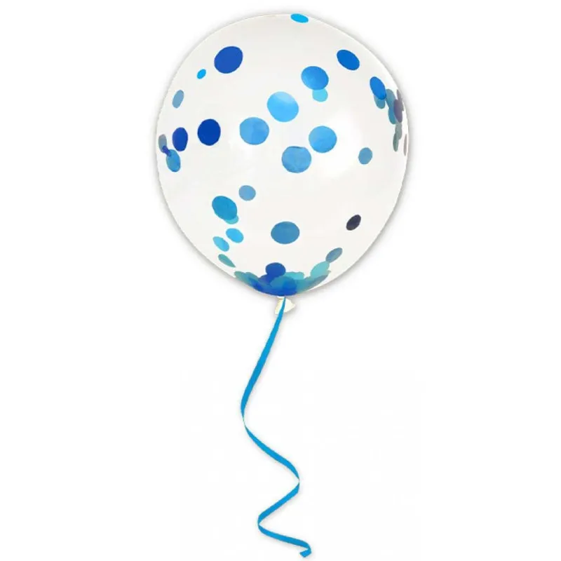 Ballon Confettis Bleu x6