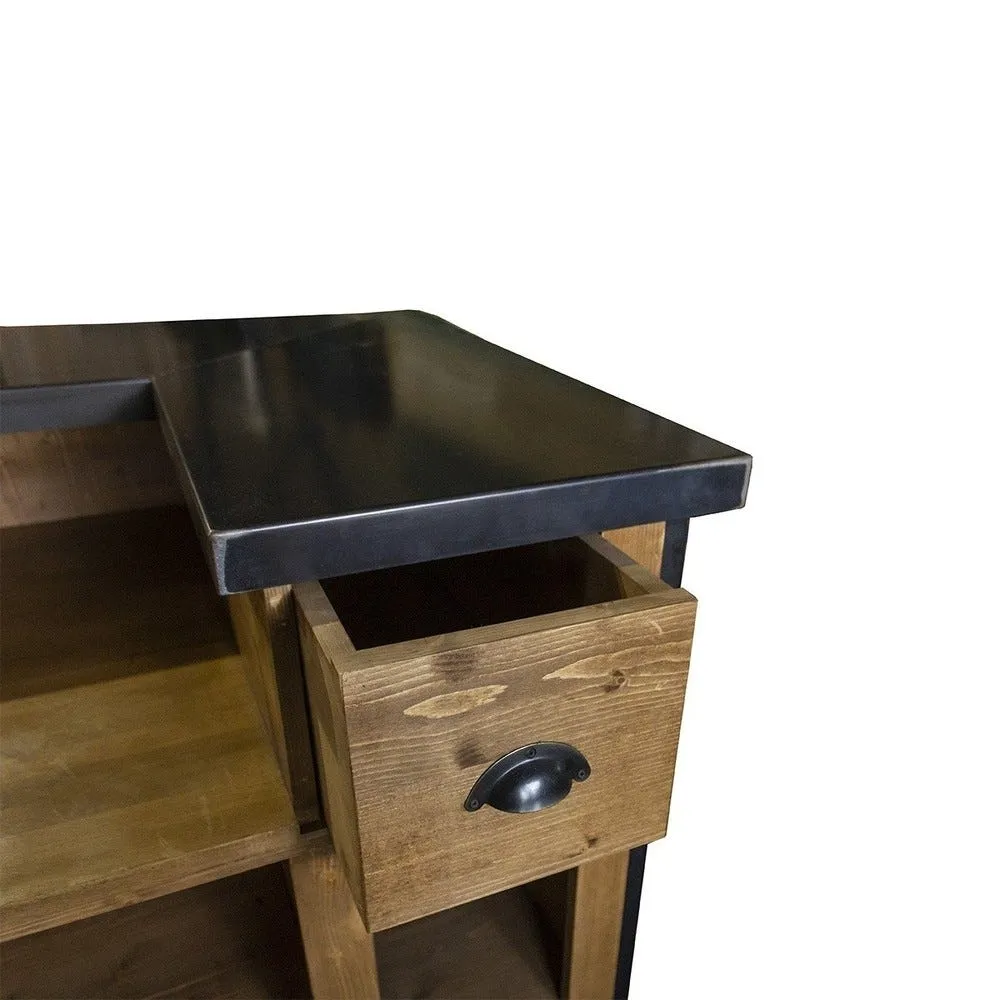 Bar plateau supérieur aggloméré + plateau service en chêne l 300