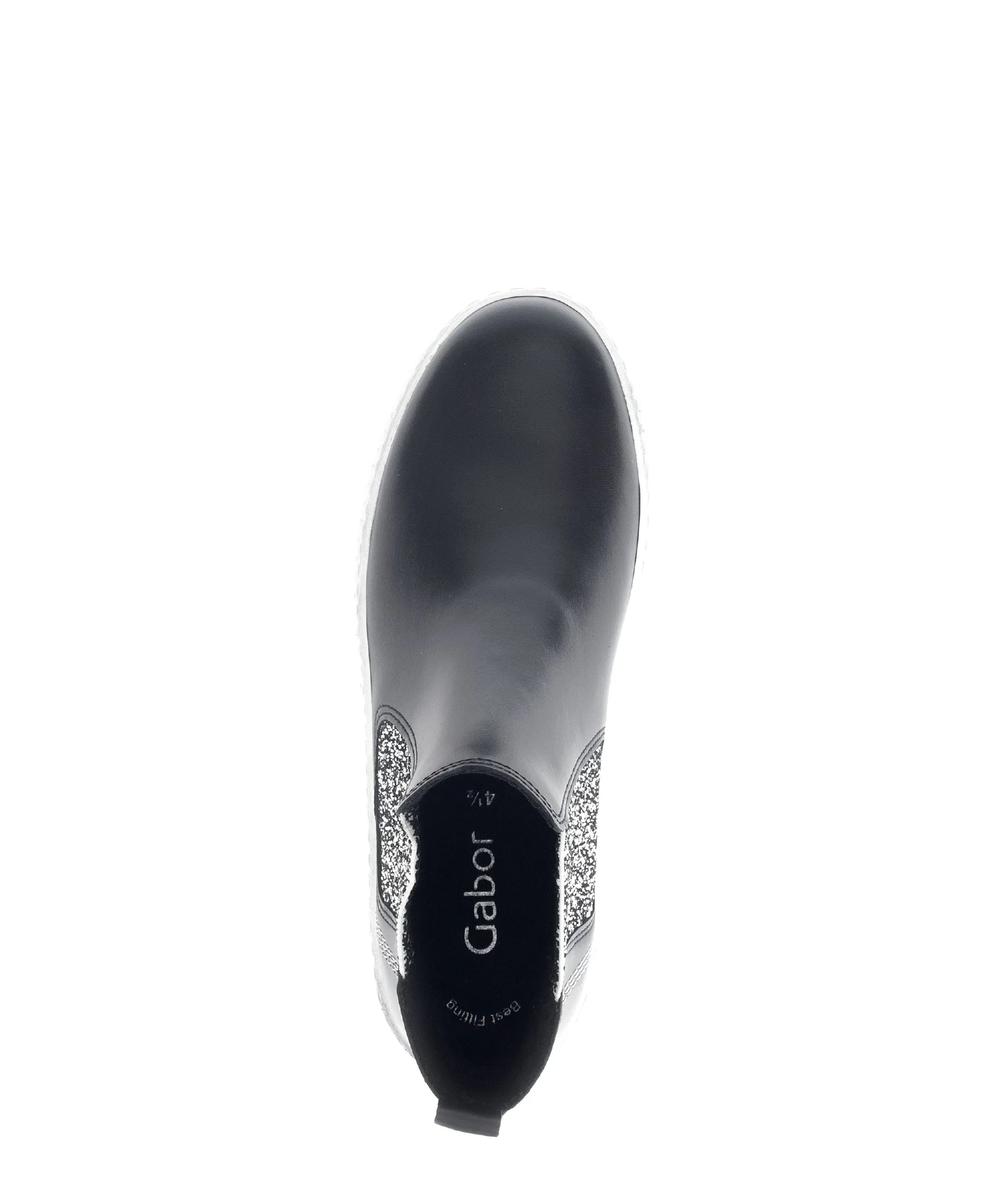 Bottines noires en cuir lisse