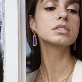 Boucles d'oreilles pendantes Rome avec email Bleu Klein