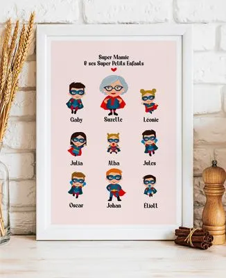 Bougie Super mamie et ses super petits-enfants