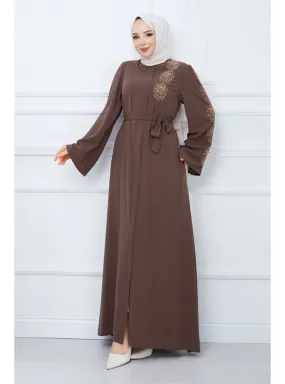Brown - 400gr - Plus Size Abaya