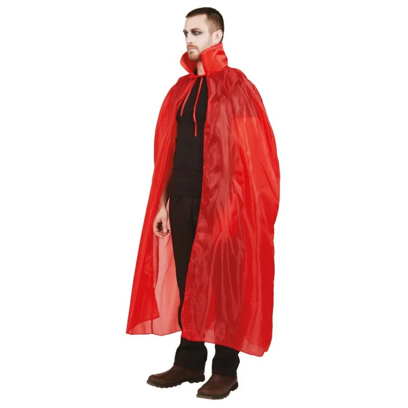 Cape Rouge Halloween avec Col Adulte 130 cm