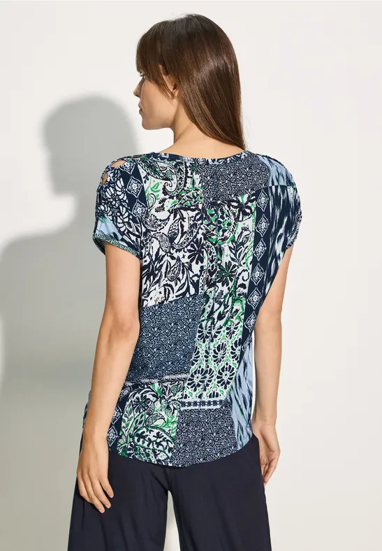 CECIL T-shirt à imprimé patchwork 