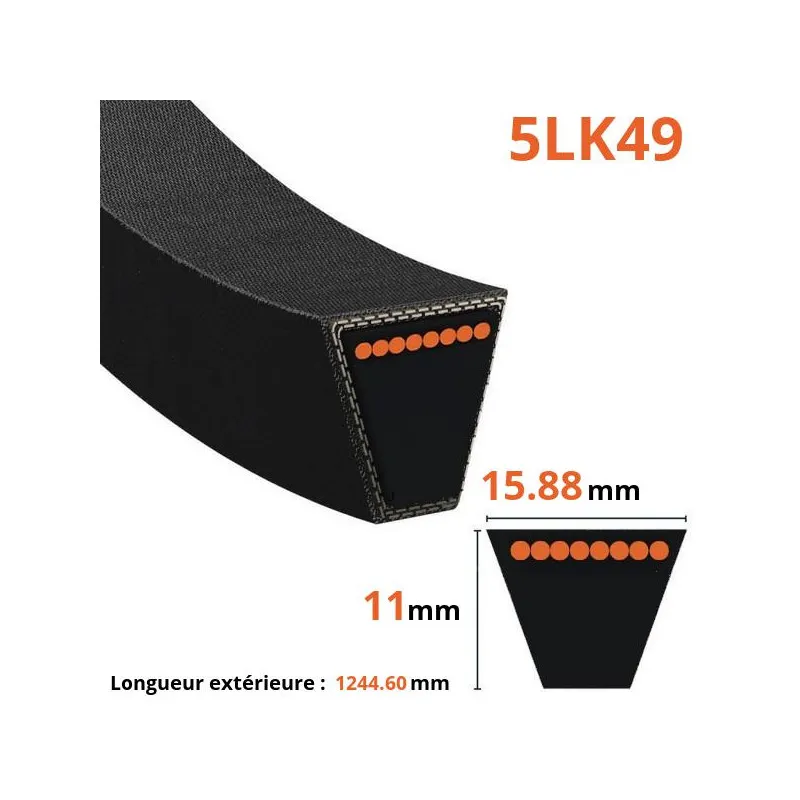 Courroie lisse trapézoïdale 5LK49