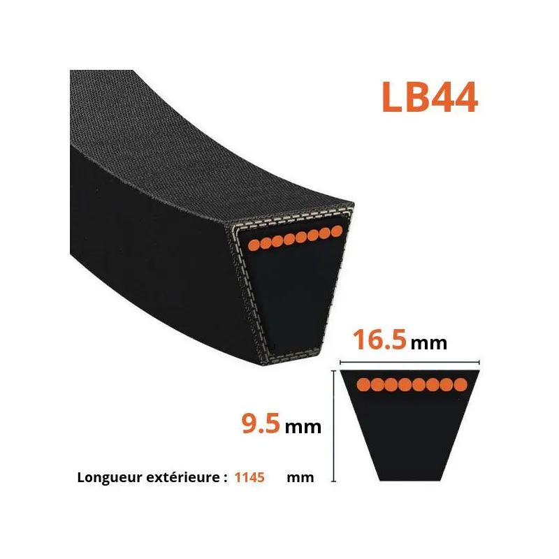 Courroie lisse trapézoïdale LB44