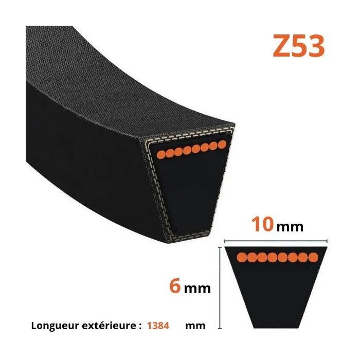 Courroie lisse trapézoïdale Z53