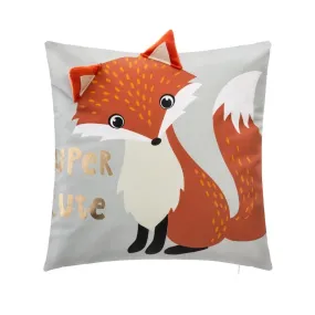 Coussin décoratif déhoussable renard 40x40cm