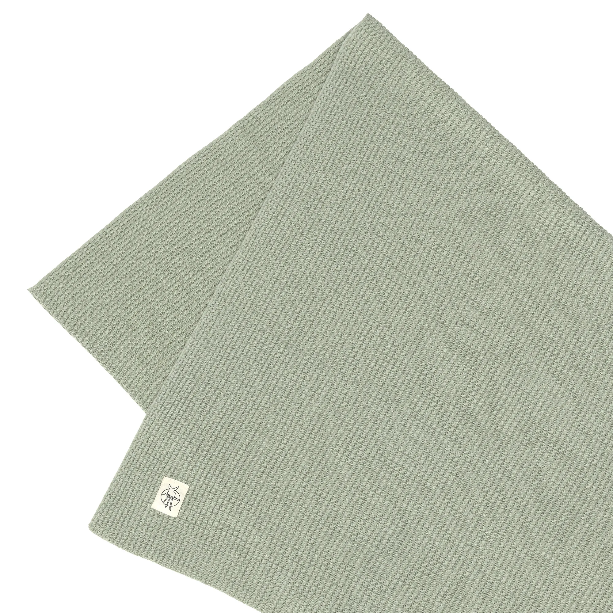 Couverture en tricot pour bébé - Coton Bio, Nubs vert | Lässig
