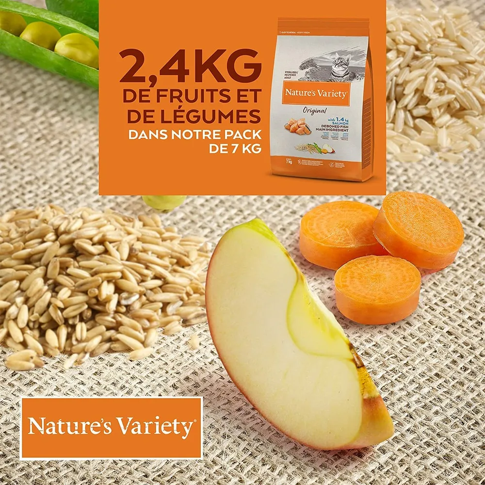 Croquette chat - original sterilise - saumon - nature's variety 1,25 kg