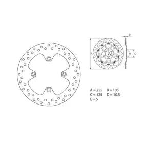 Disque de frein BREMBO Oro fixe - 68B407A4