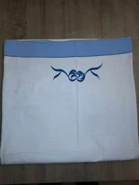 Drap ancien en coton épais brodé