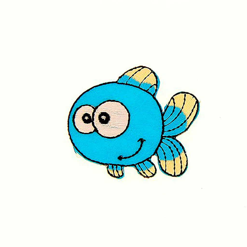 Ecusson thermocollant poisson bleu 