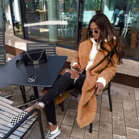 Estelle - Long manteau épais en fourrure élégant