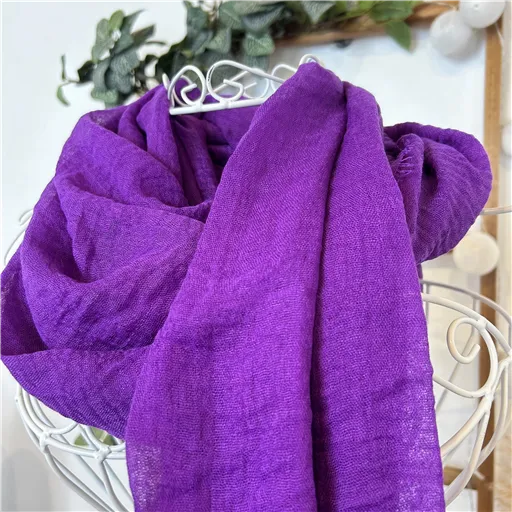 Foulard Froissé Uni Violet - Bleu Clair