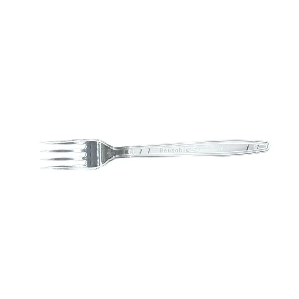 Fourchette en plastique cristal réutilisable 180mm par 1000