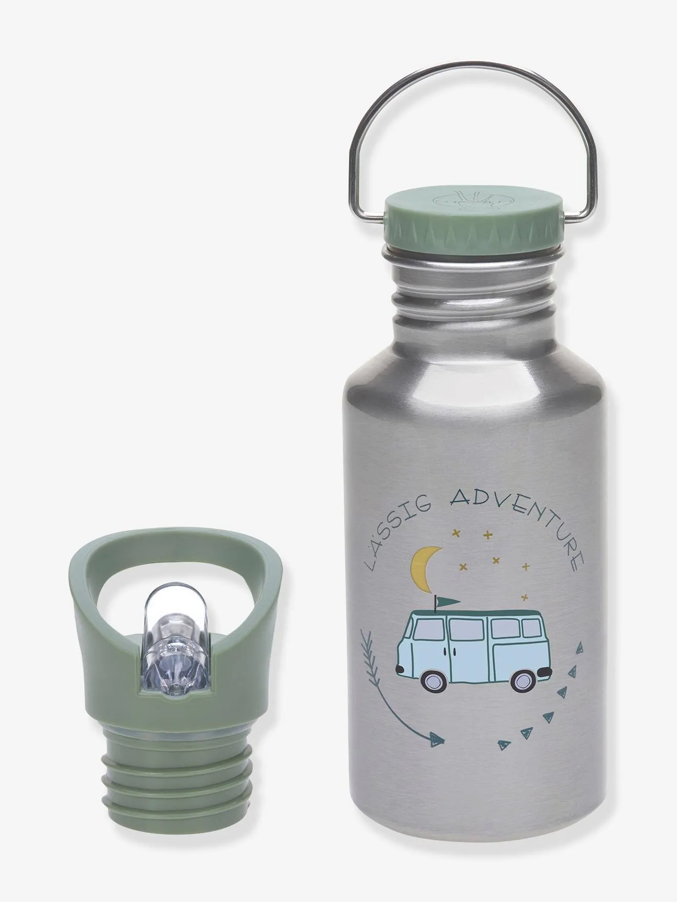 Gourdes LÄSSIG en inox happy prints bleu nuit - Lassig