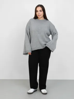Gray Melange - Plus Size Knit Tunics