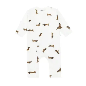 Grenouillère bébé - bio boton, Chien beige | Lässig