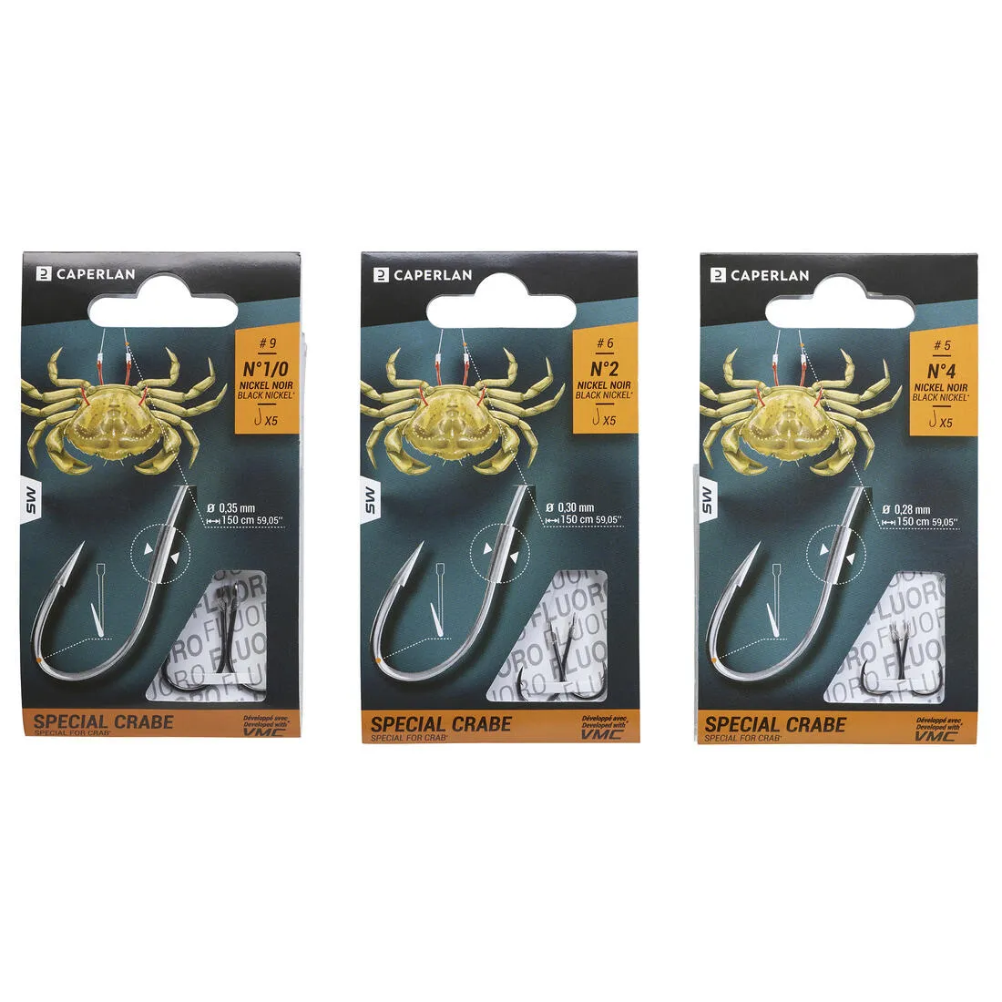 Hameons montés a palette spécial crabe SW SHK FLO CB pêche en mer