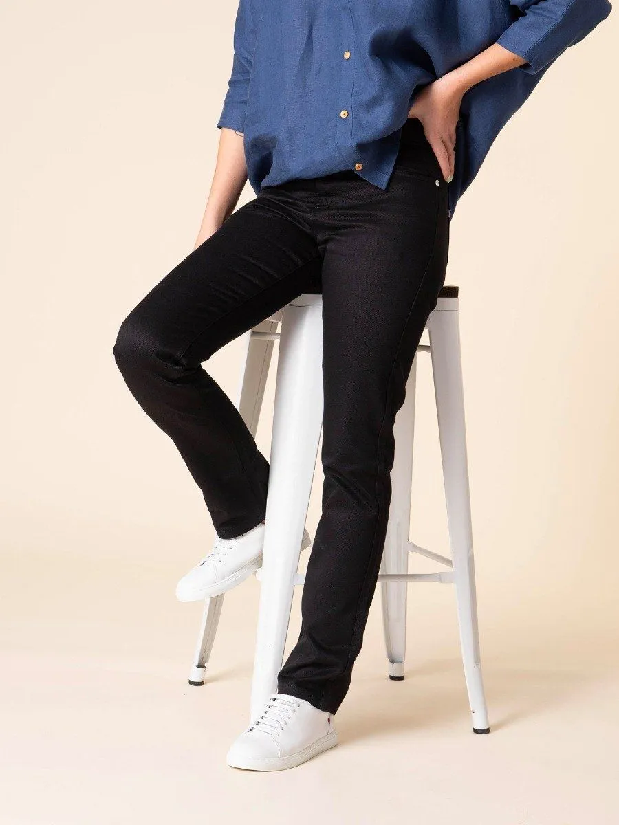 JEANS DROIT 201N coton bio denimoriginal uni noir Femme | 1083