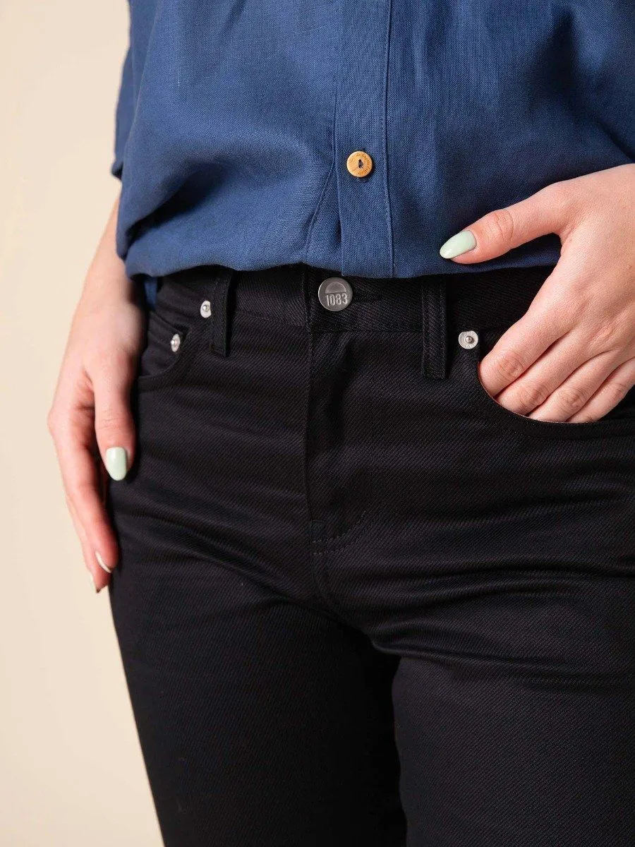 JEANS DROIT 201N coton bio denimoriginal uni noir Femme | 1083