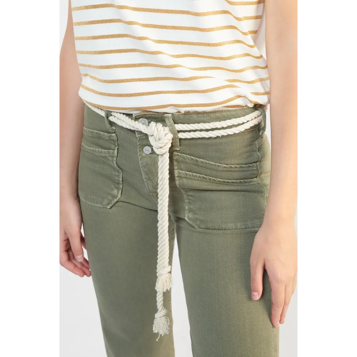 Jeans droit pricilia, 7/8ème vert | 3 Suisses