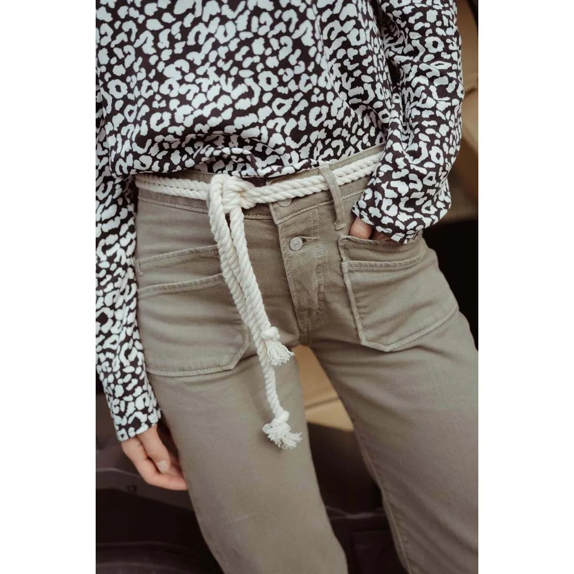 Jeans droit pricilia, 7/8ème vert | 3 Suisses