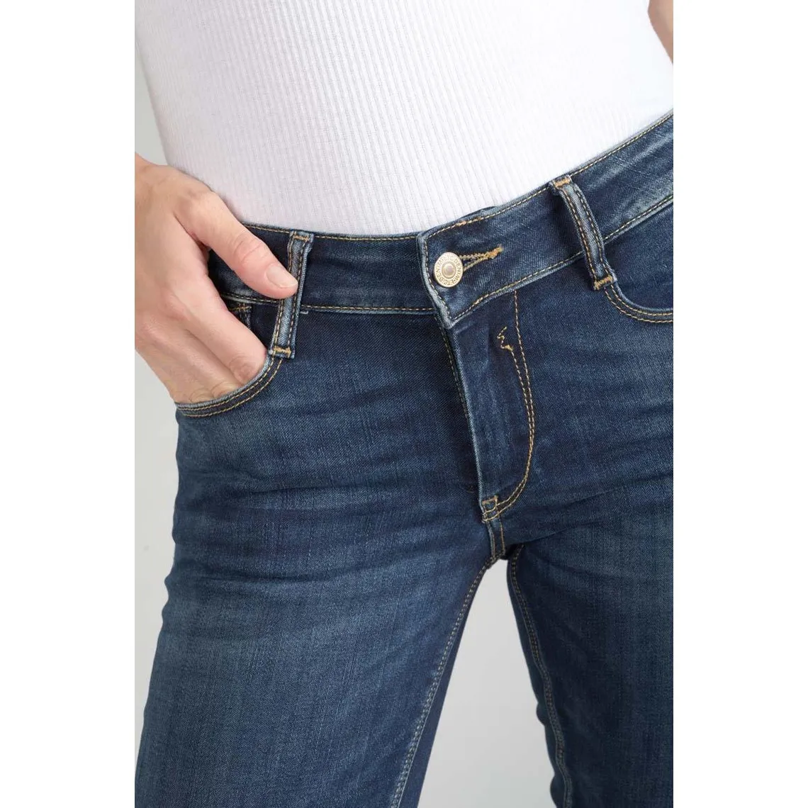 Jeans push-up regular, droit PULP, longueur 34 bleu en coton Gigi | 3 Suisses