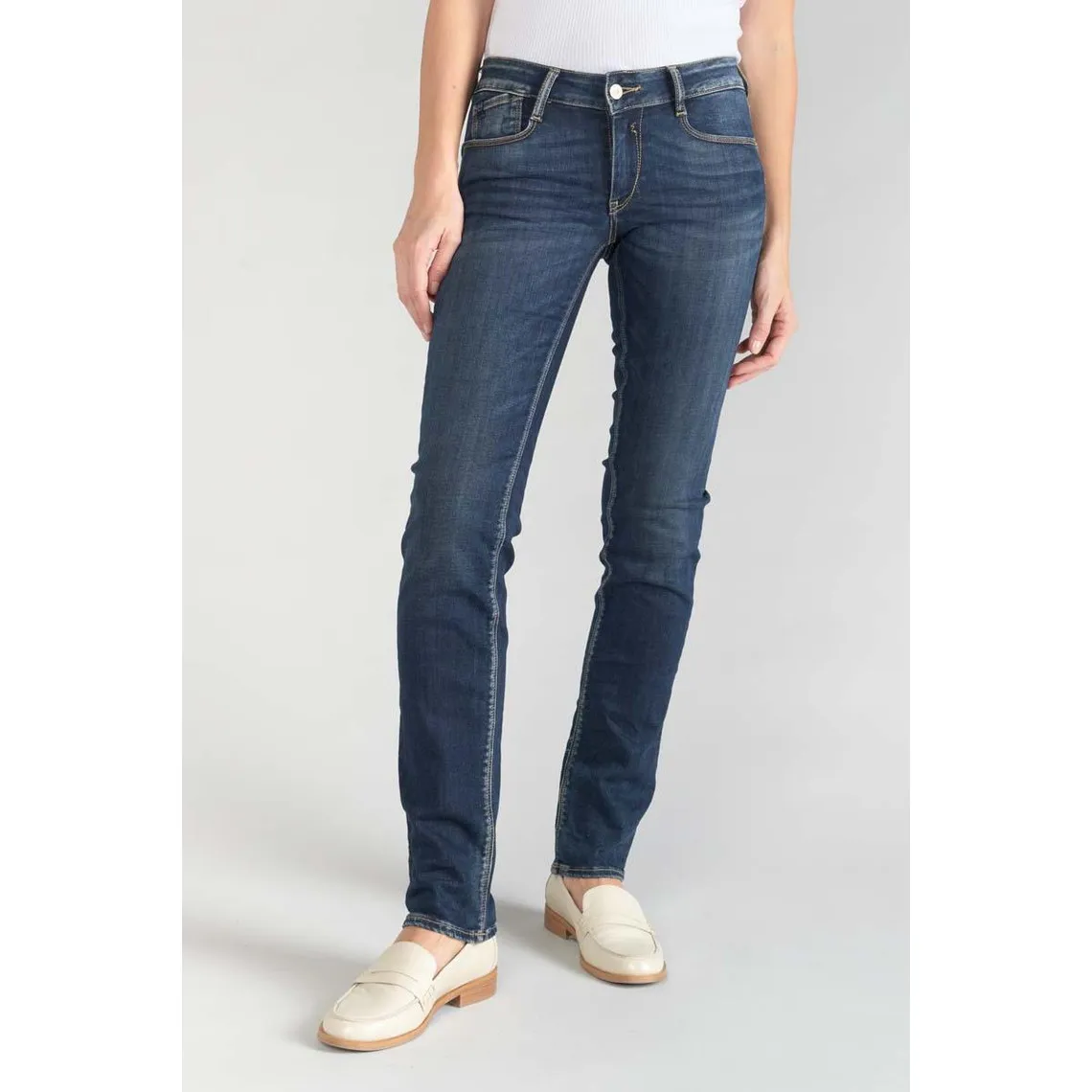 Jeans push-up regular, droit PULP, longueur 34 bleu en coton Gigi | 3 Suisses