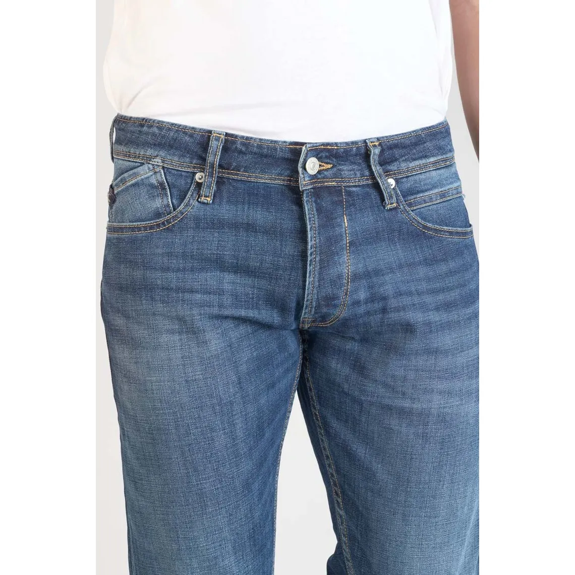 Jeans regular, droit 700/17 relax, longueur 34 bleu en coton Sam | 3 Suisses