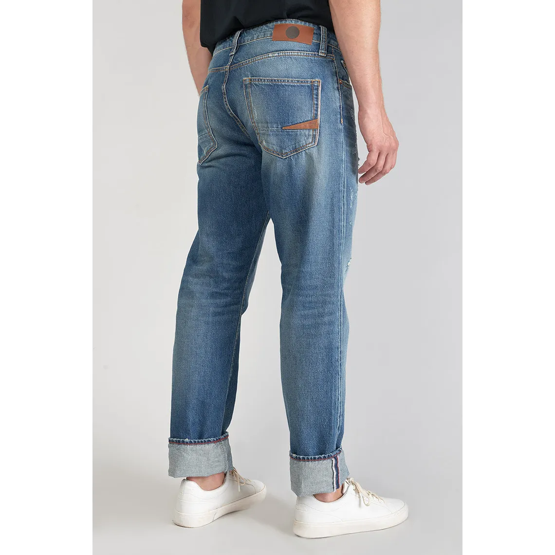 Jeans regular, droit 700/20 regular, longueur 34 bleu en coton Milo | 3 Suisses