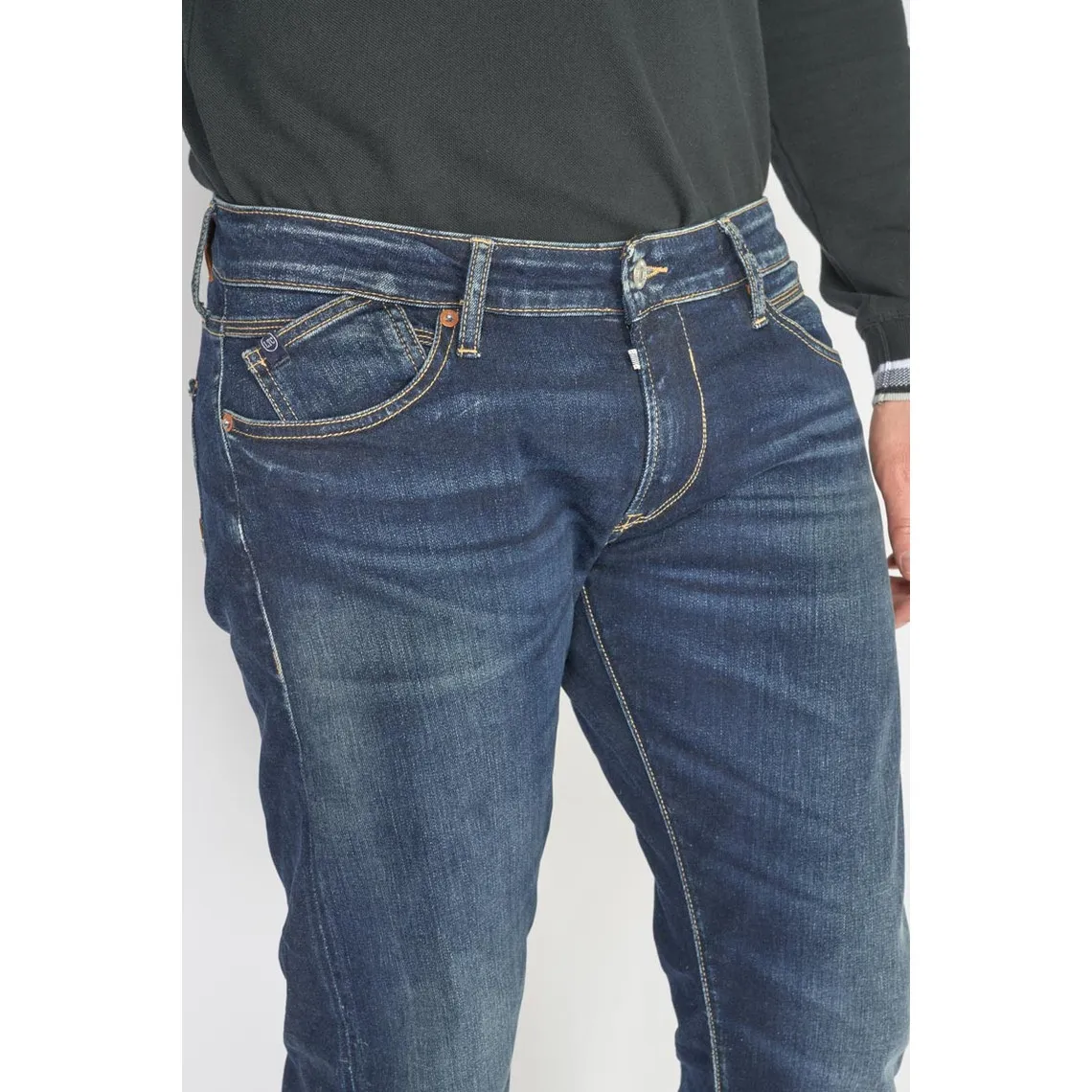 Jeans regular, droit 800/12, longueur 34 bleu en coton Oscar | 3 Suisses