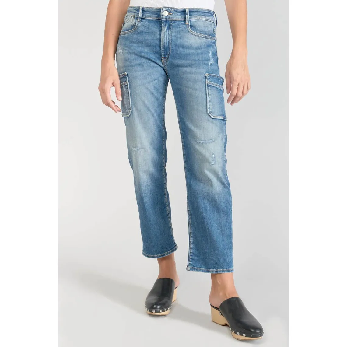 Jeans regular, droit PRECIEUX, 7/8ème bleu en coton | 3 Suisses