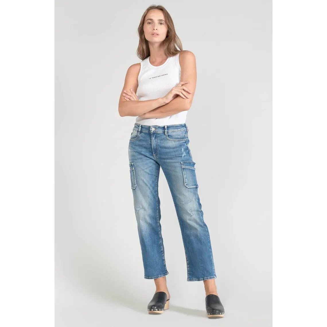 Jeans regular, droit PRECIEUX, 7/8ème bleu en coton | 3 Suisses