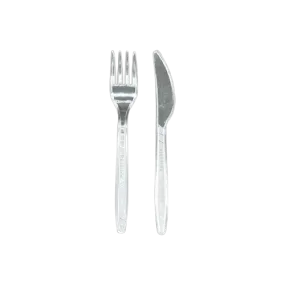 Kit couverts 2 en 1 fourch + cout 180mm en plastique réutilisable par 250
