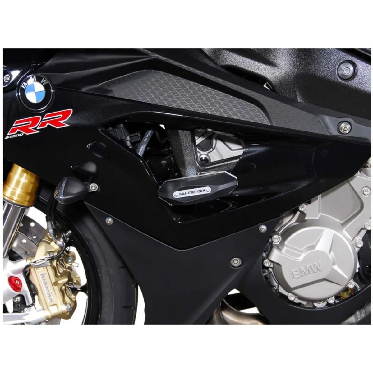 Kit Patins De Cadre SW-Motech BMW S 1000 RR (2010-18) Noir - Tampon