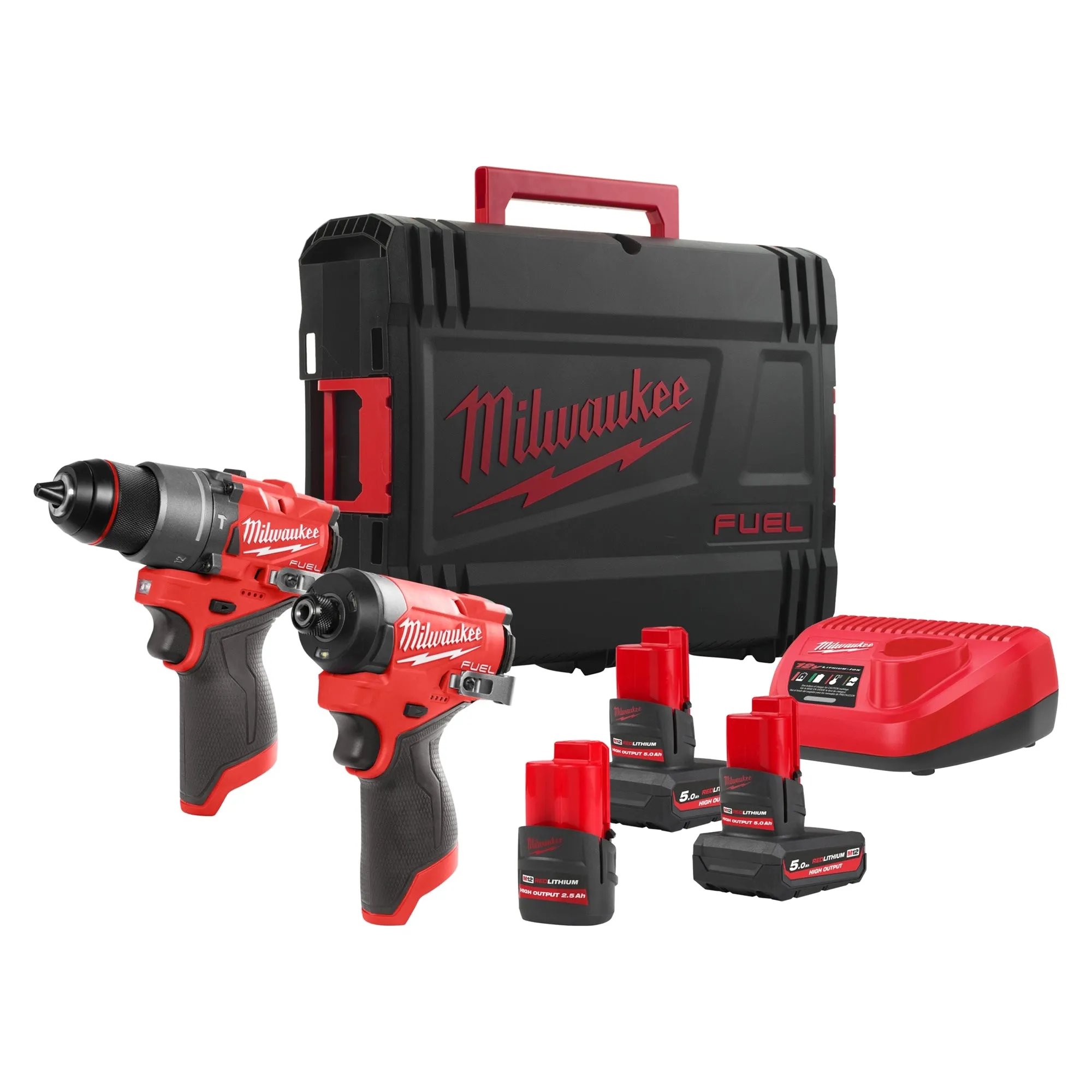 Kits combinés Milwaukee M12 FPP2A2-5253X 12V 2,5Ah + 5Ah