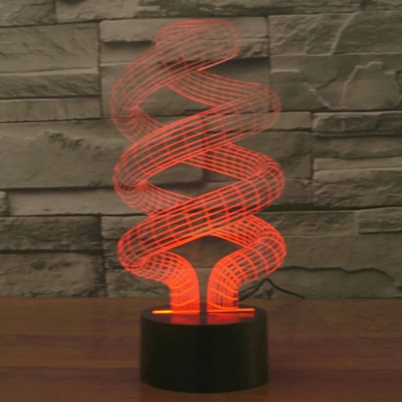 Lampe Décorative 3D Spirale Ampoules LED 7 Couleurs Tactile 