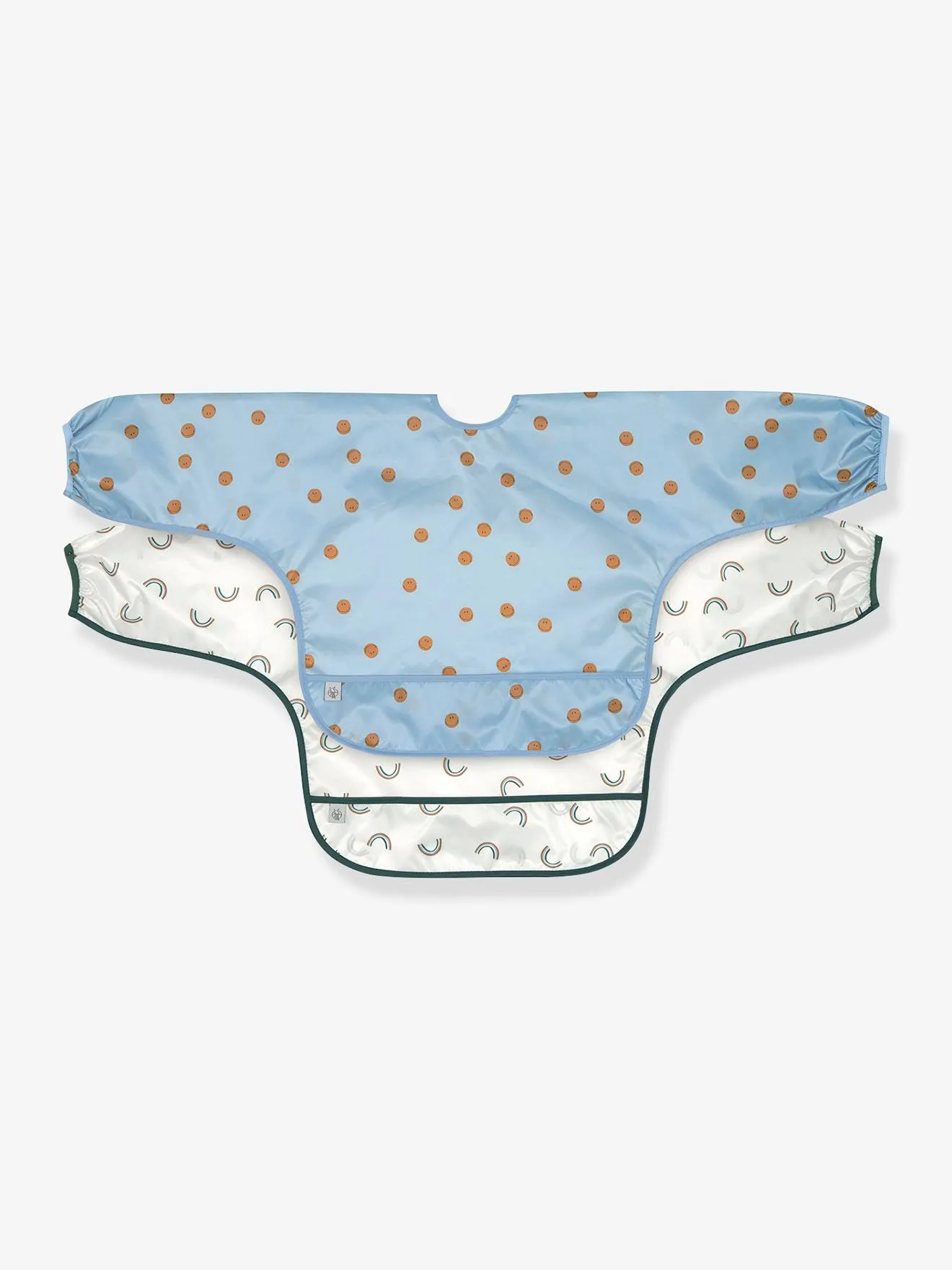 Lot de 2 bavoirs manches longues LÄSSIG happy rascals cœur - Lassig