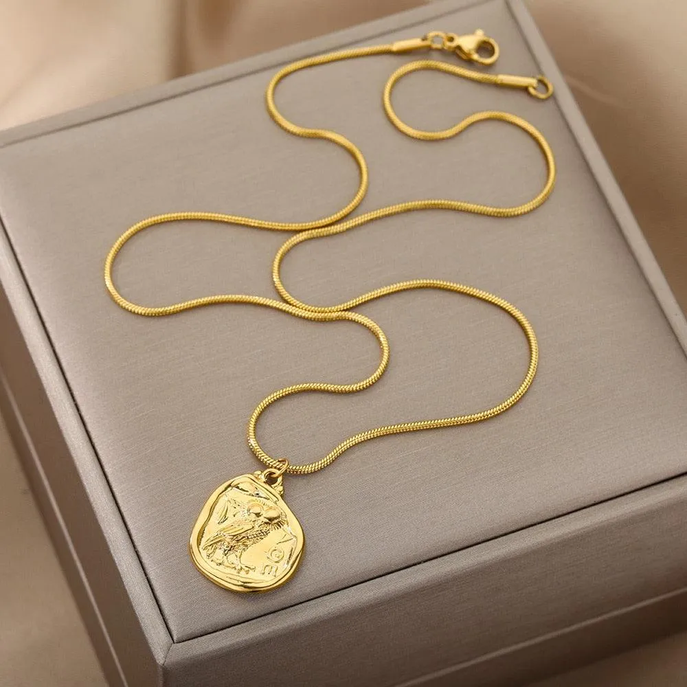 Magie des pièces précieuses - Collier hibou vintage pour femmes