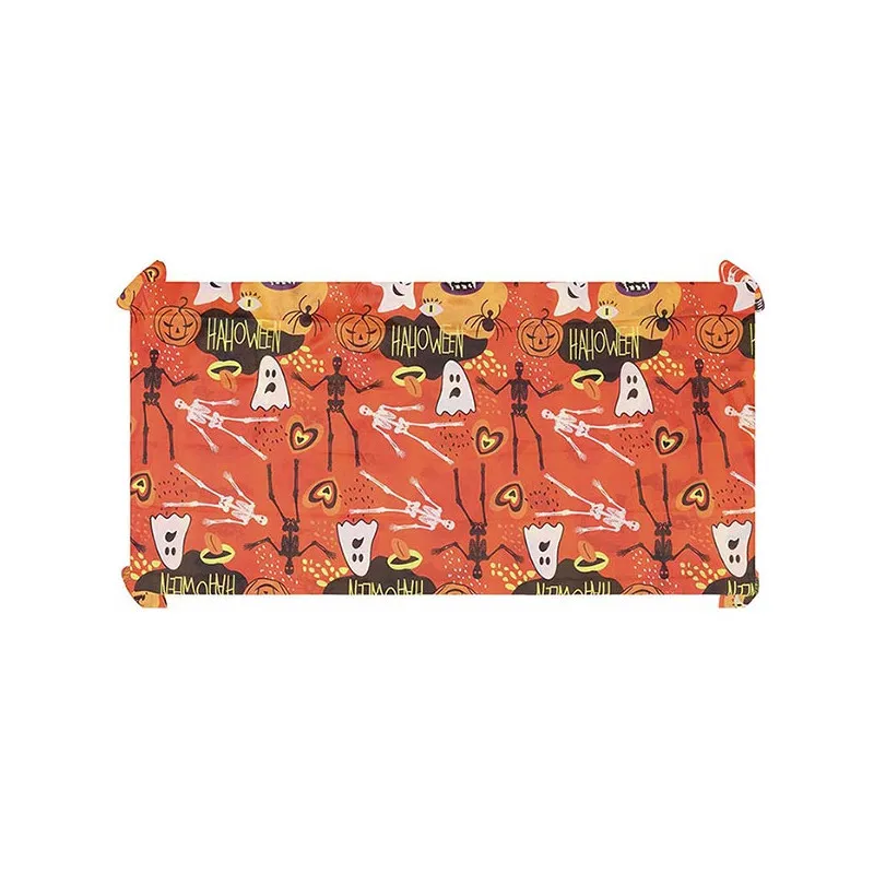 Nappe Orange Thème Halloween en Tissu 177x134cm