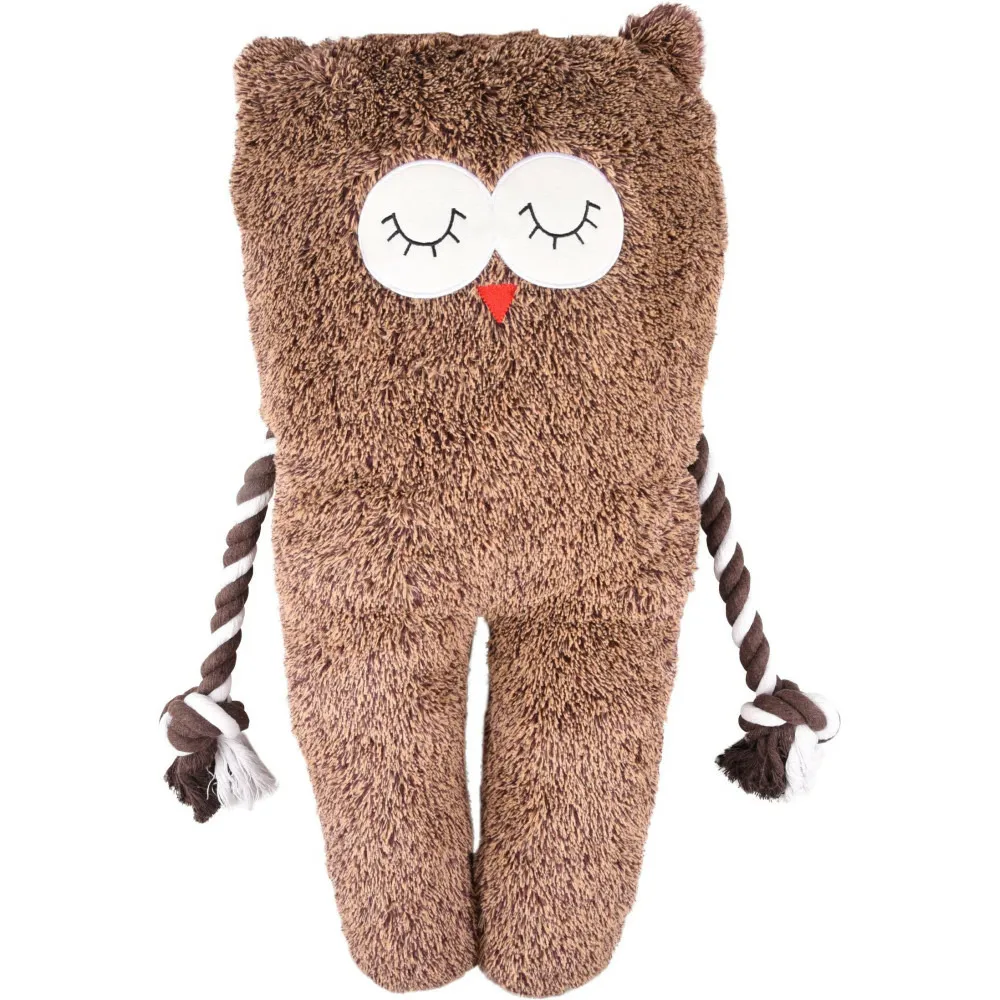 Peluche xl hibou bonny brun longueur 65 cm jouet pour chien