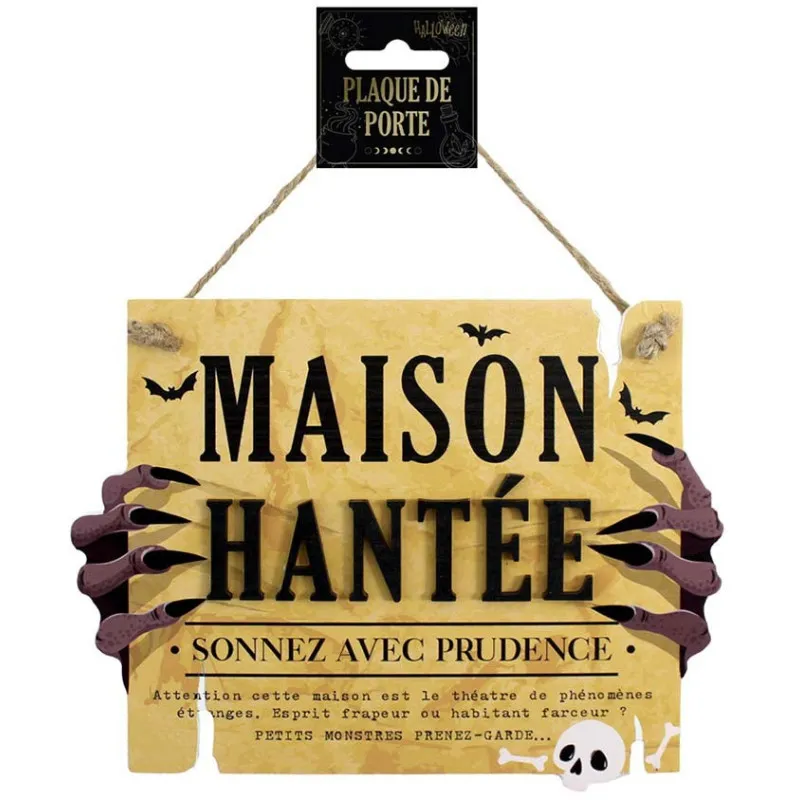 Plaque de Porte Maison Hantée Halloween