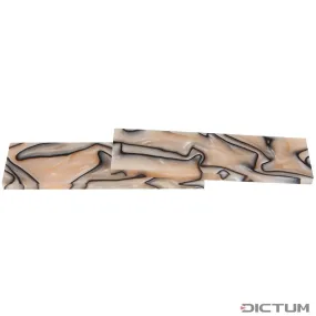 Plaquettes de manche acryliques, nacre couleur saumon/noir