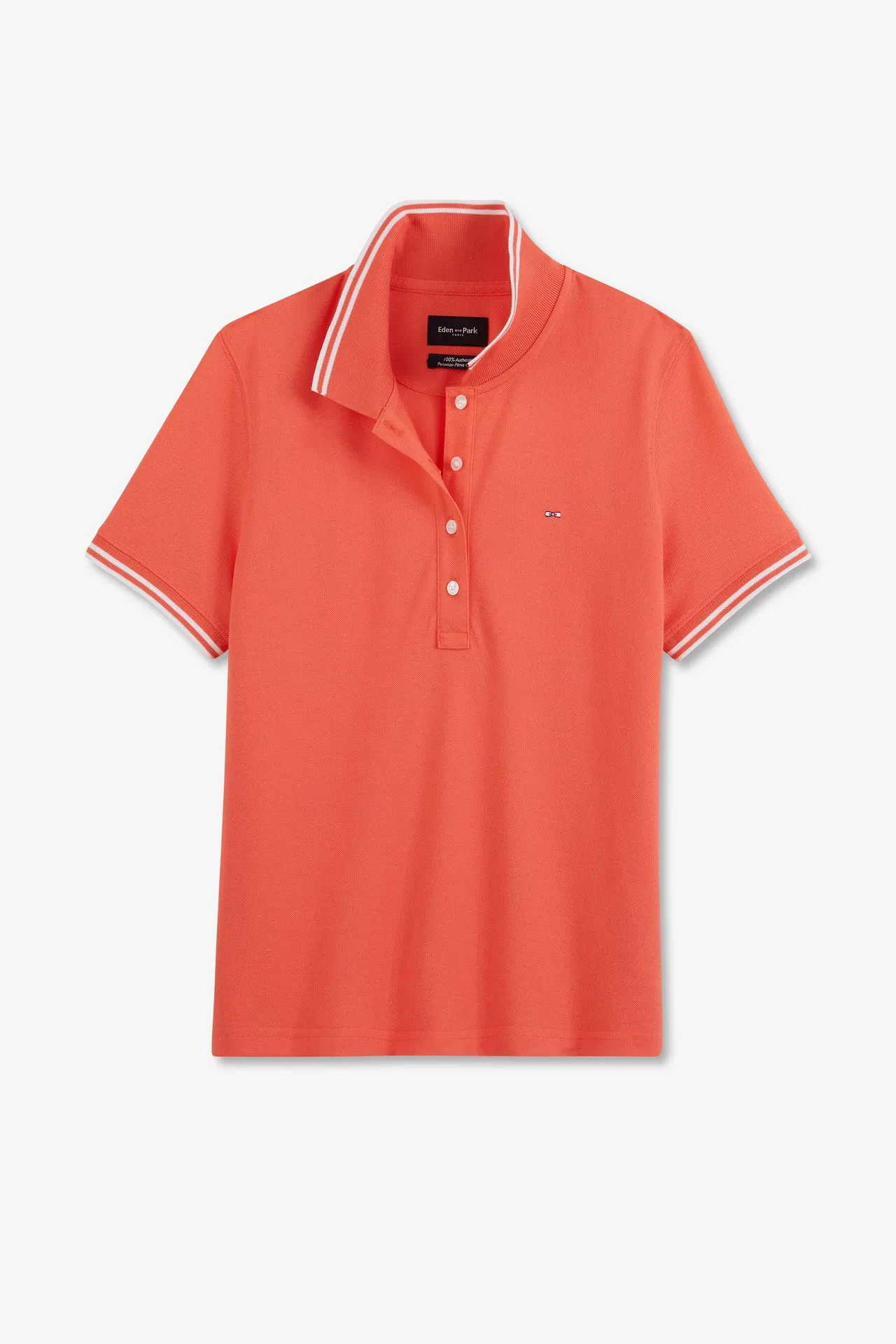 Polo rose saumon manches courtes en coton Pima