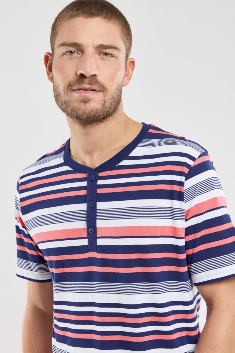 Pyjama short rayé - coton léger