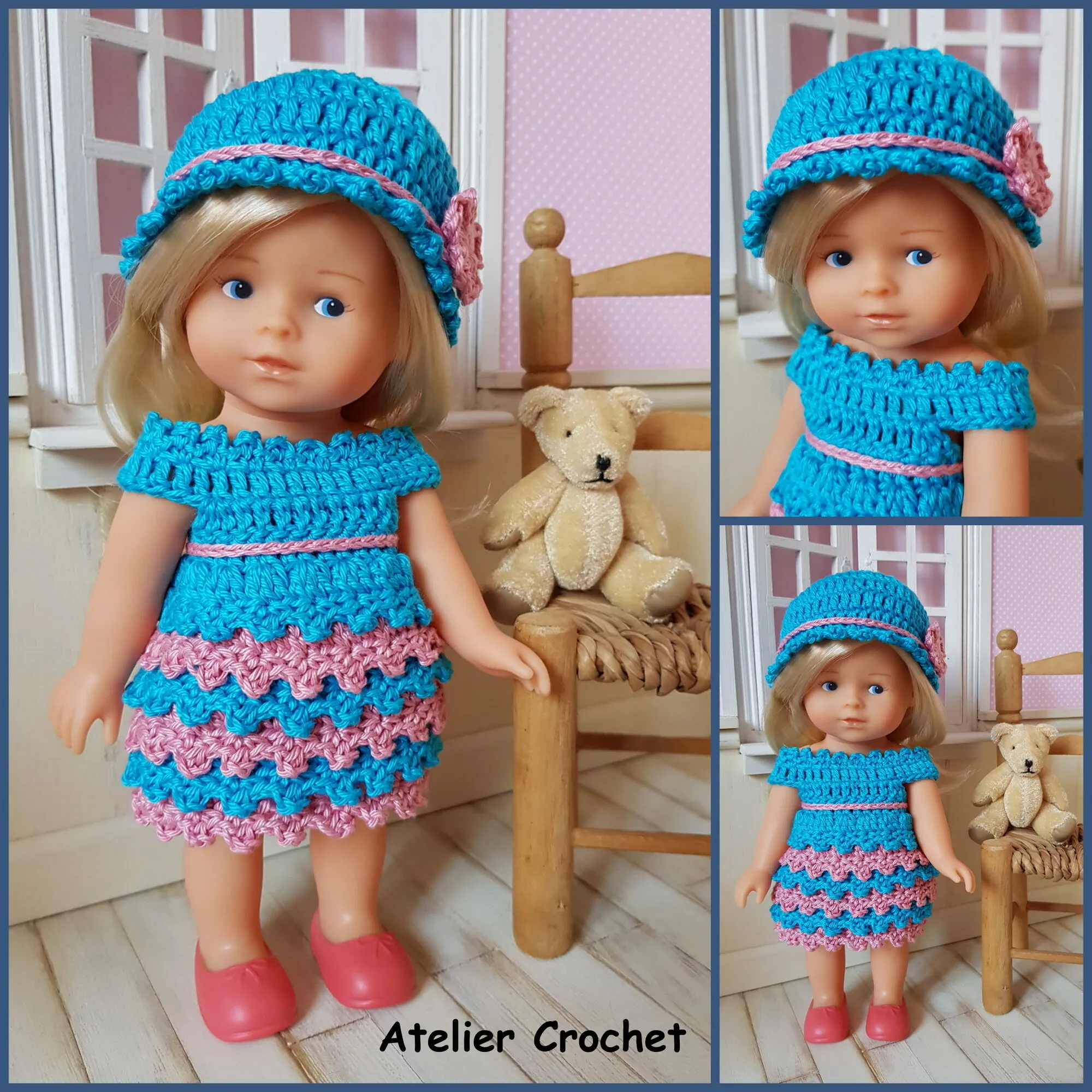 "Rosy" patron crochet poupée mini corolline